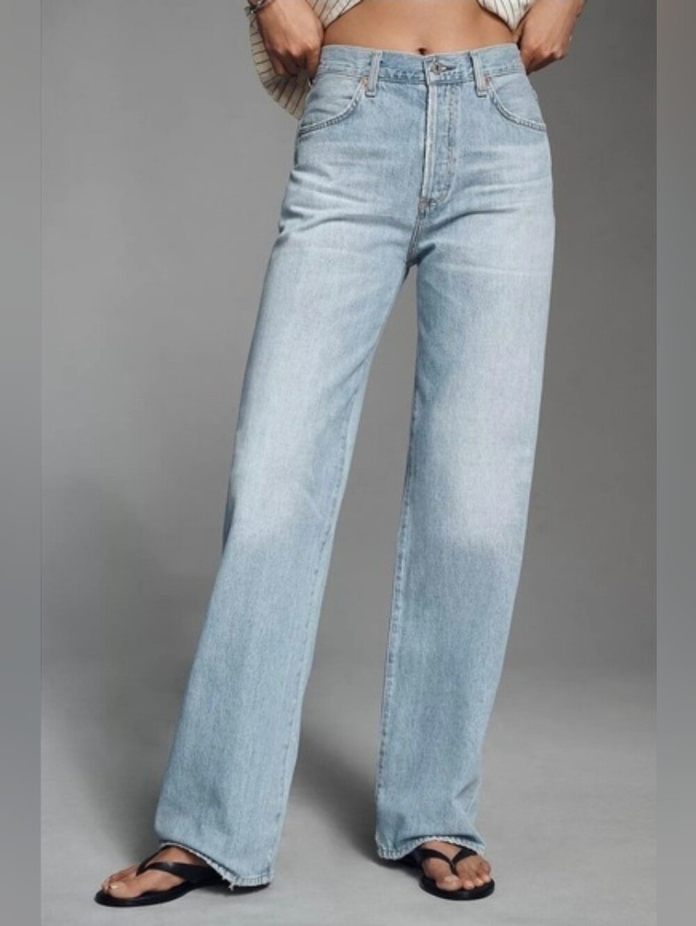 Citizens of Humanity Annina Tularosa 24 90s Minimalist Blue Wide Leg Button Fly